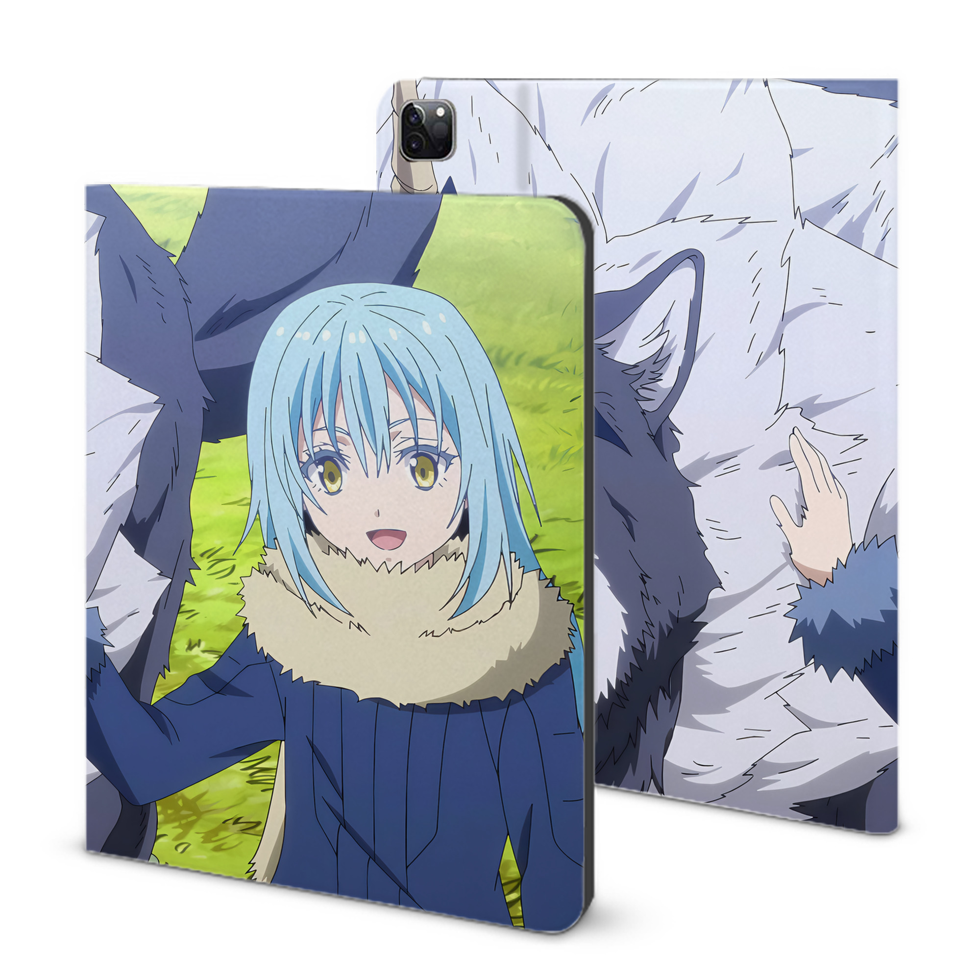 （画像用） 転スラ Regarding Reincarnated to Slime IPad ケース ブック型 PUレザー TPU 耐衝撃 軽量 薄型 ペン収納なし 全面保護 IPad 各モデル対応
